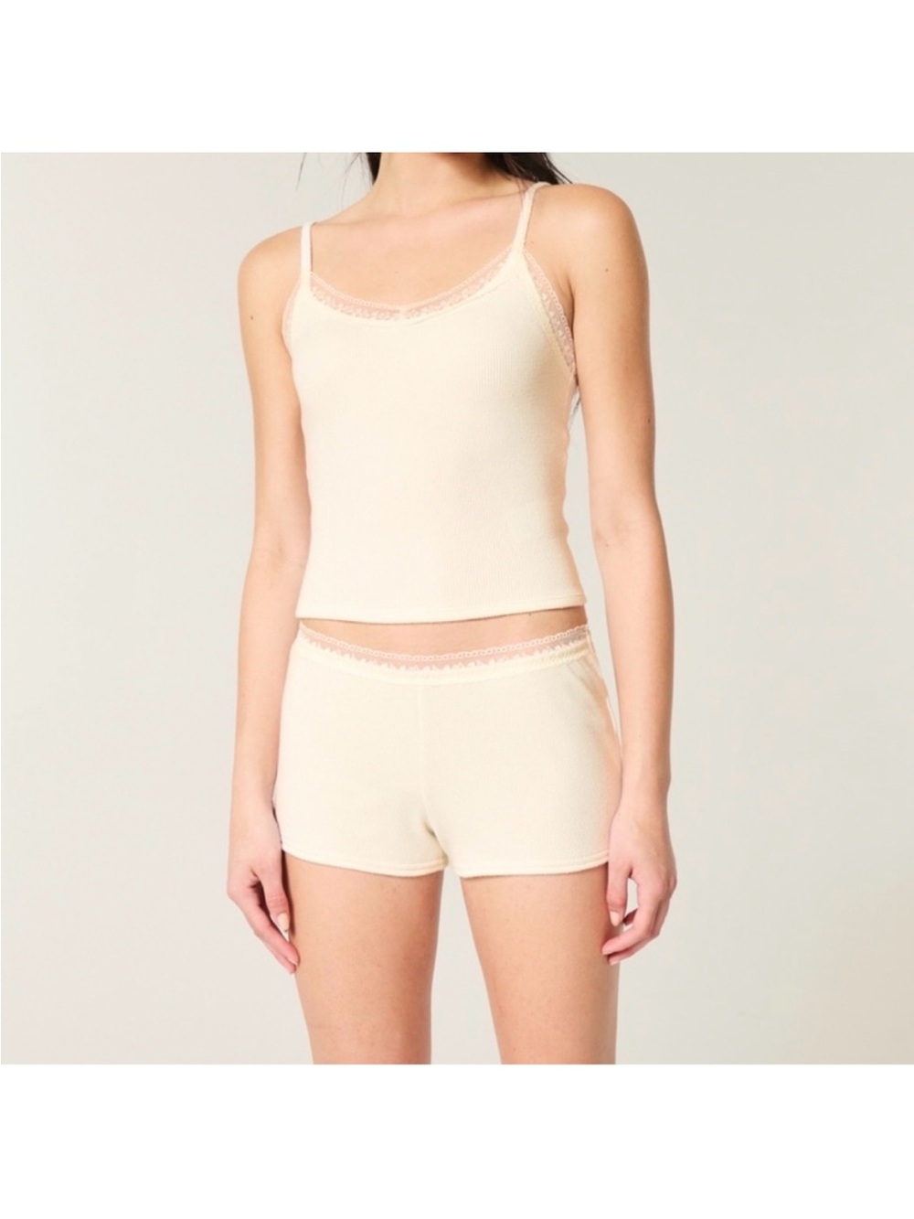 Waffle knit pajama shorts